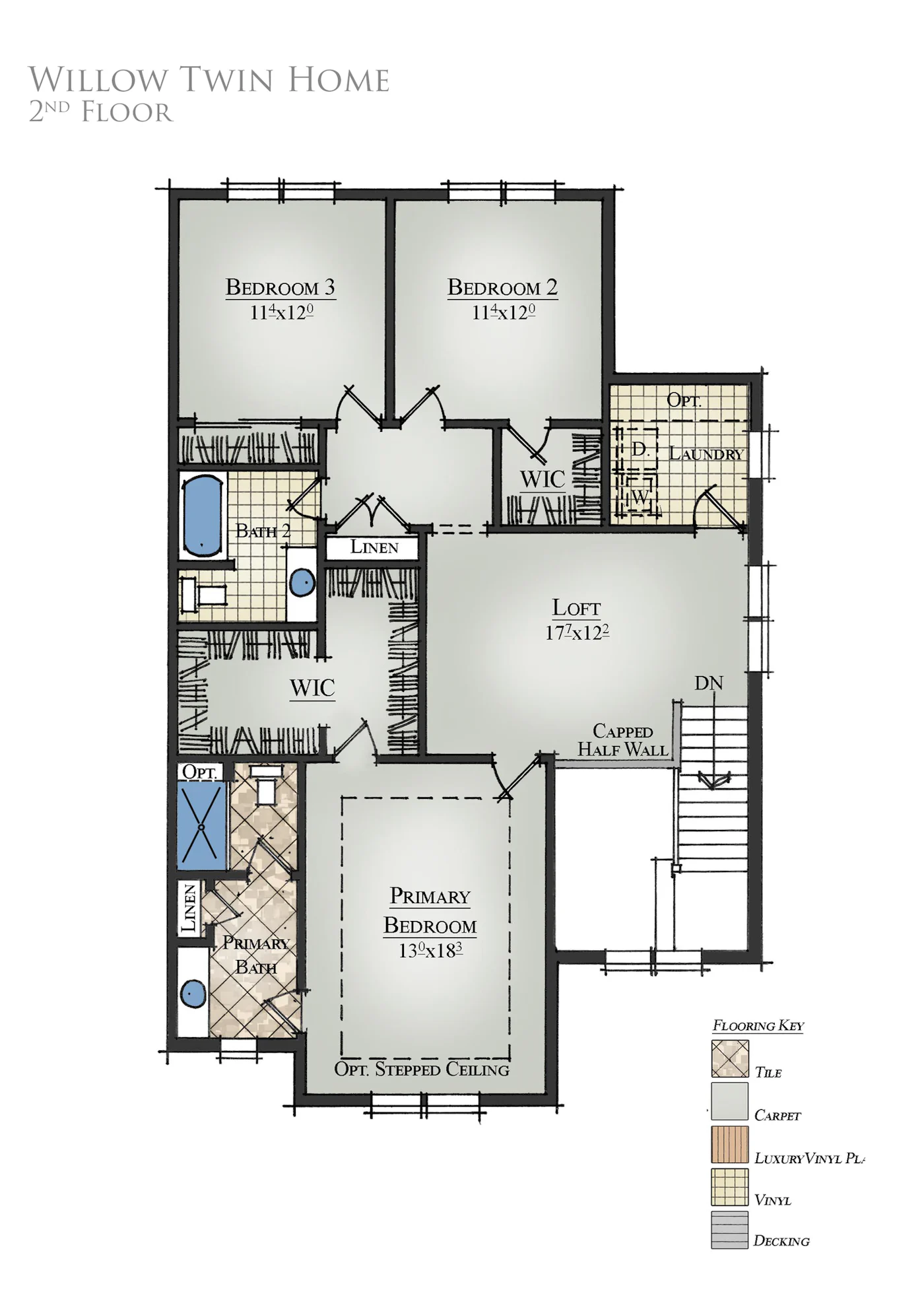 Willow Twin Home 2nd Floor Plan