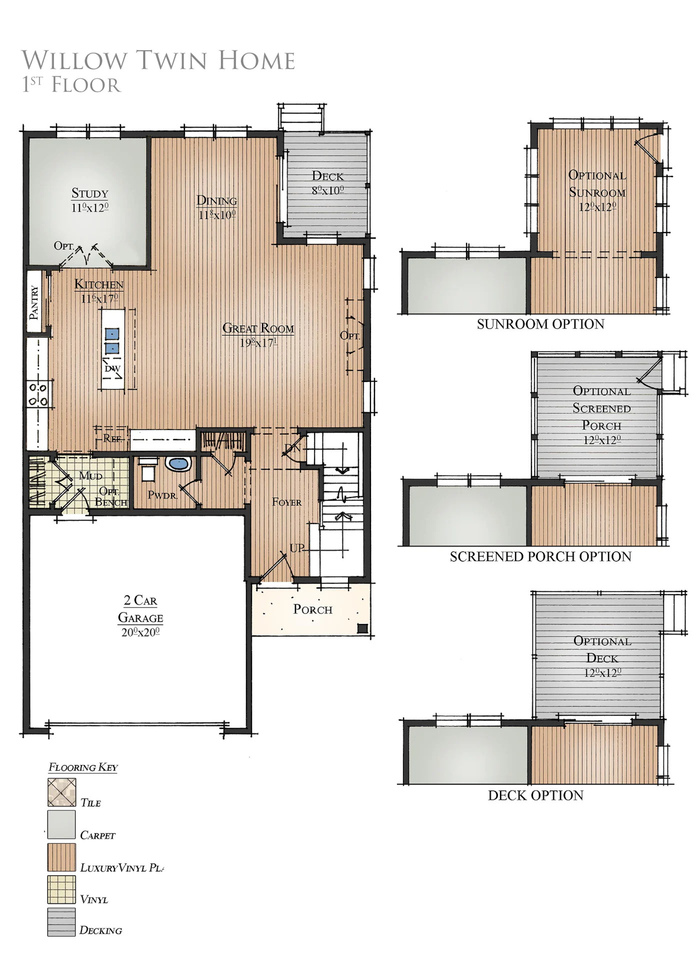 Willow Twin Home 1st Floor Plan