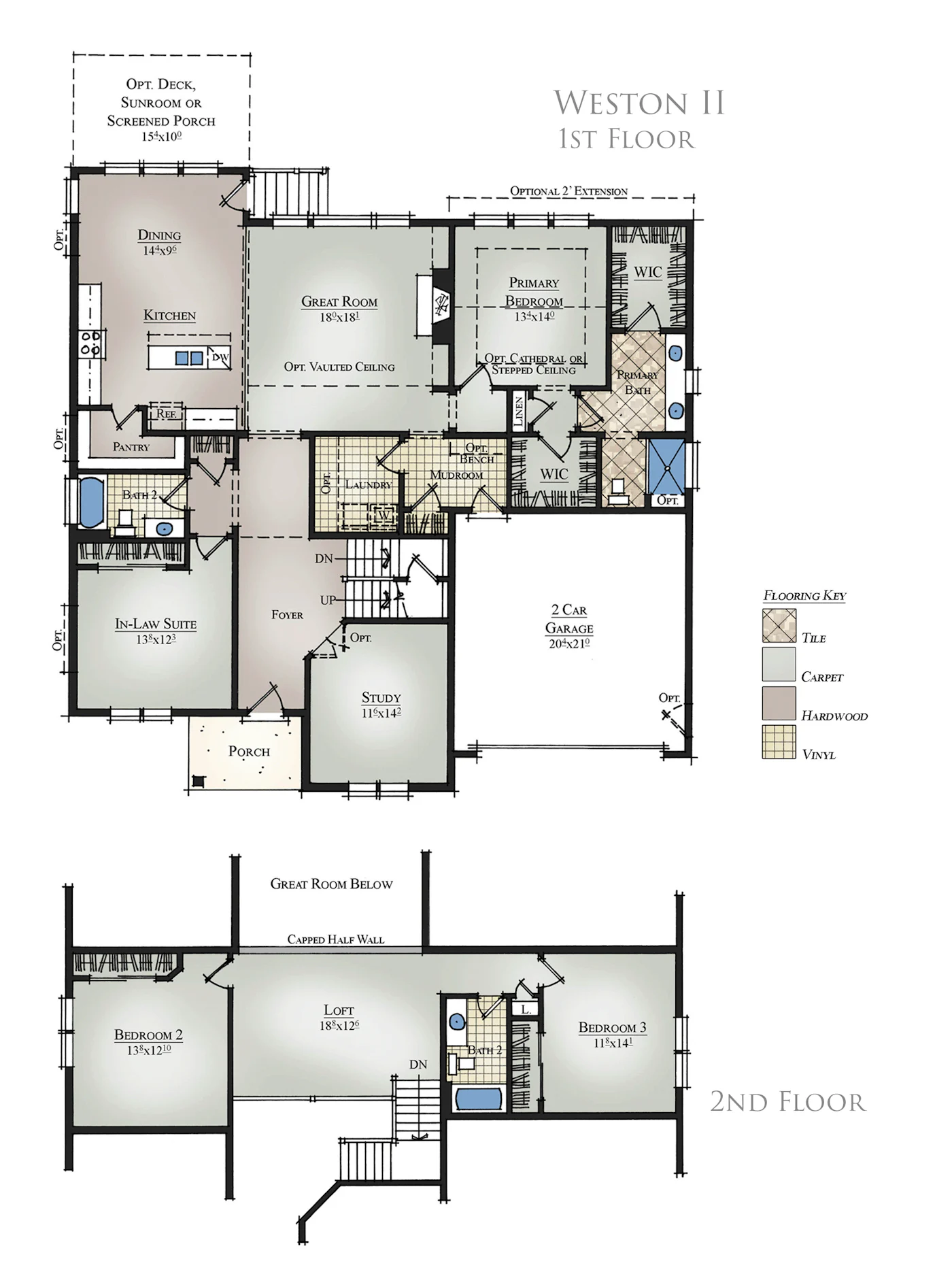 Weston II Primary Down Floor Plan