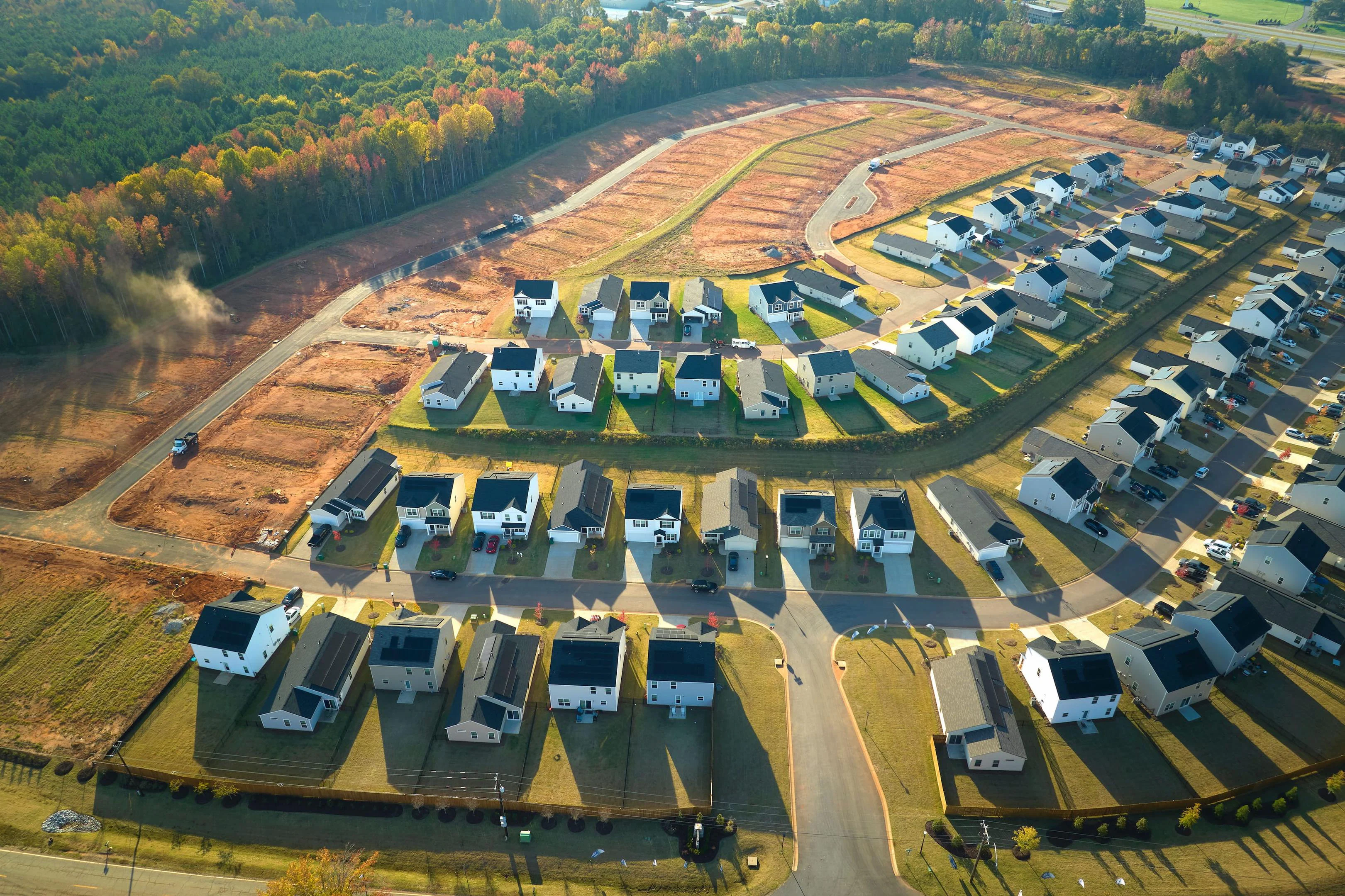 New Home Builder Development with Lots and Homes