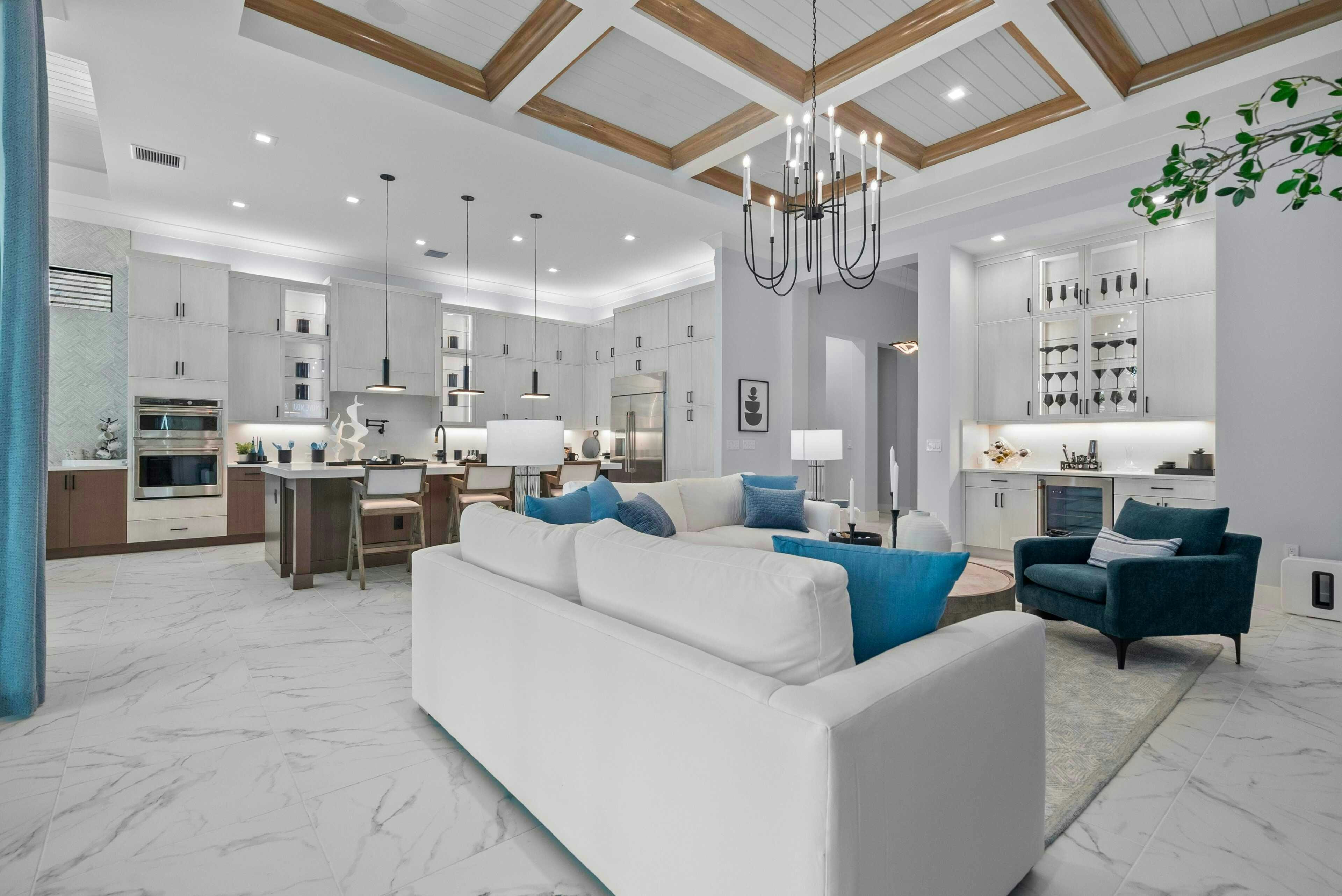 Great Room to Kitchen | Sapphire Model | Seaglass