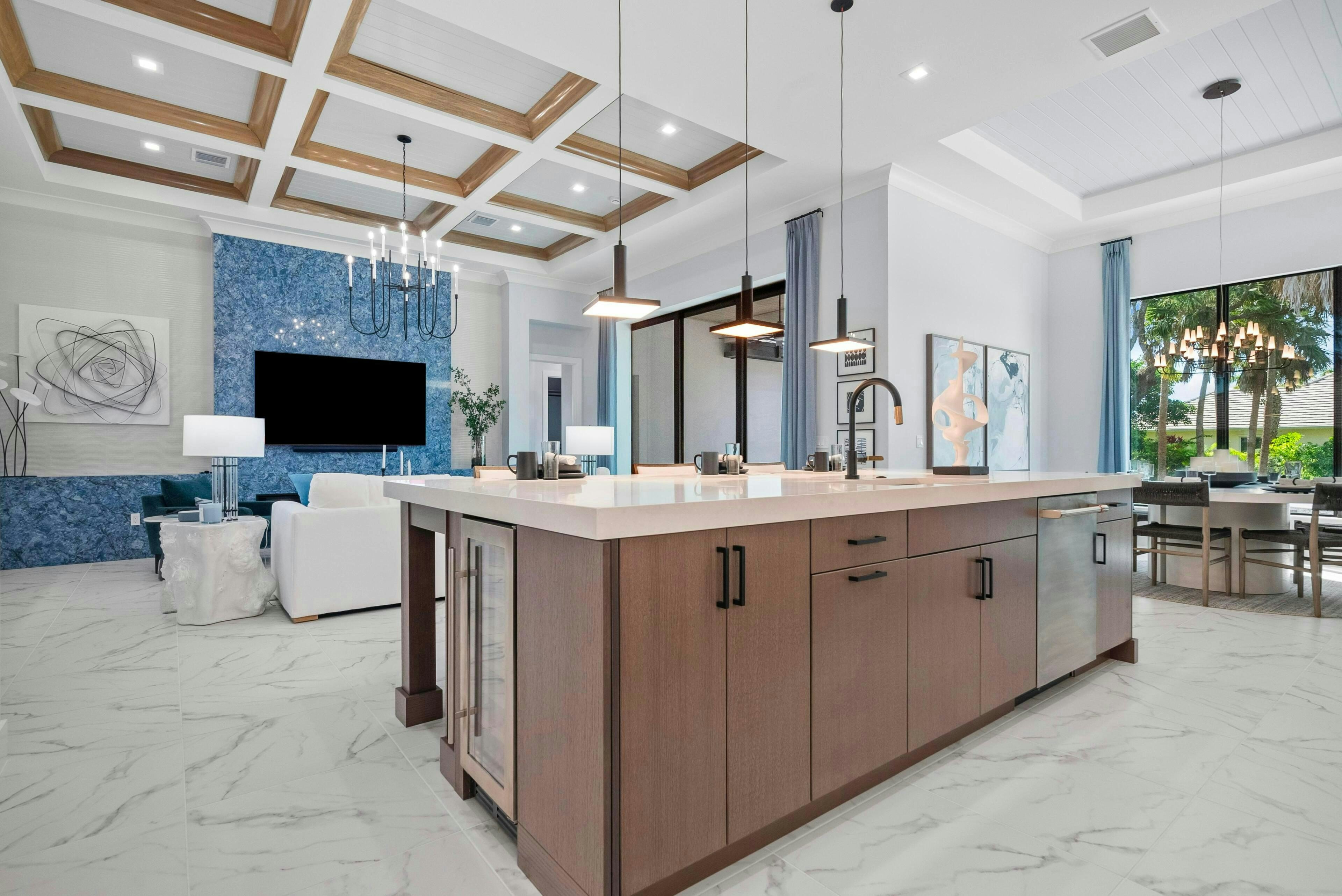 Kitchen to Great Room & Dining | Sapphire Model | Seaglass