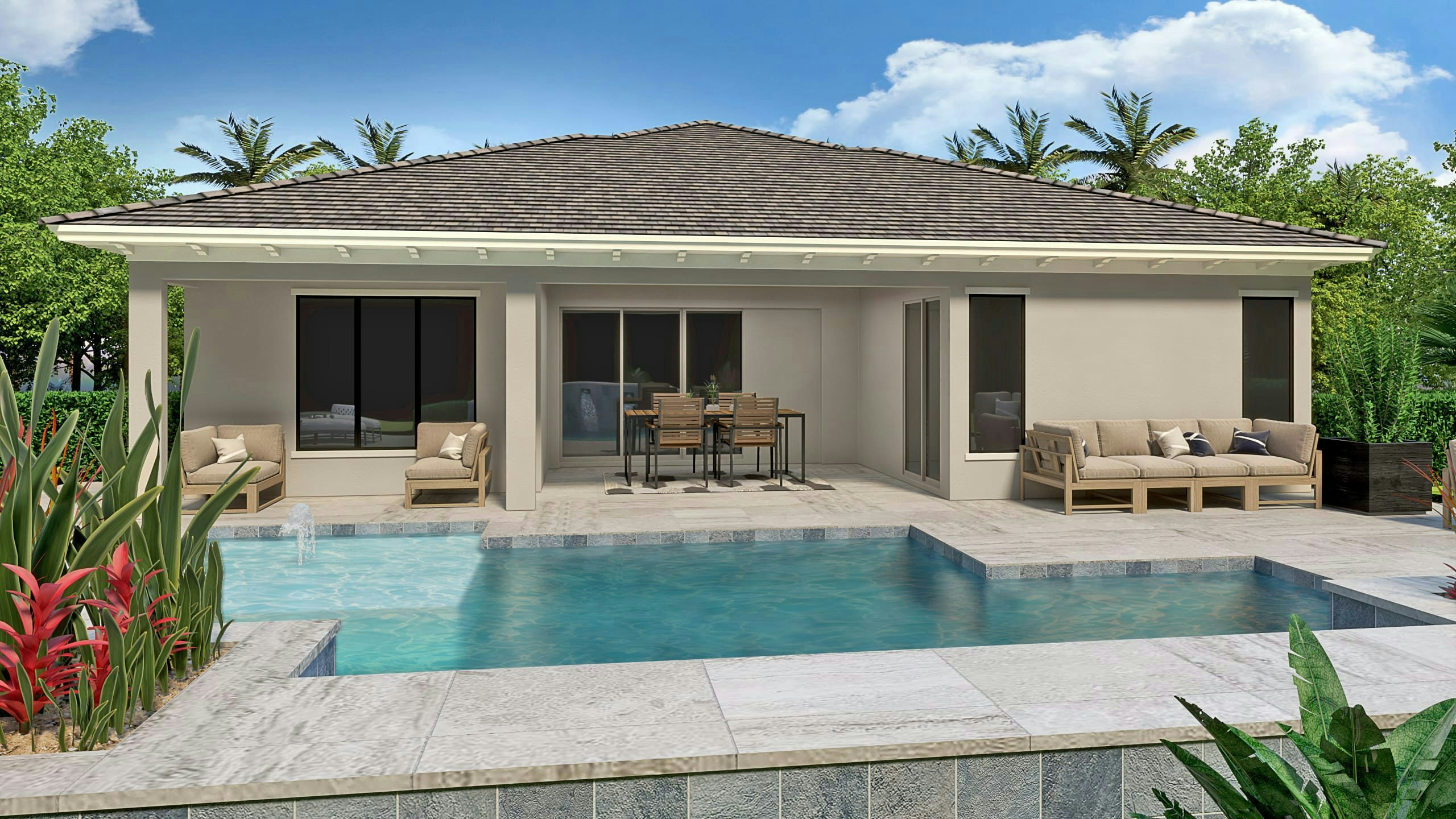 Transitional Rear Elevation | Alessia