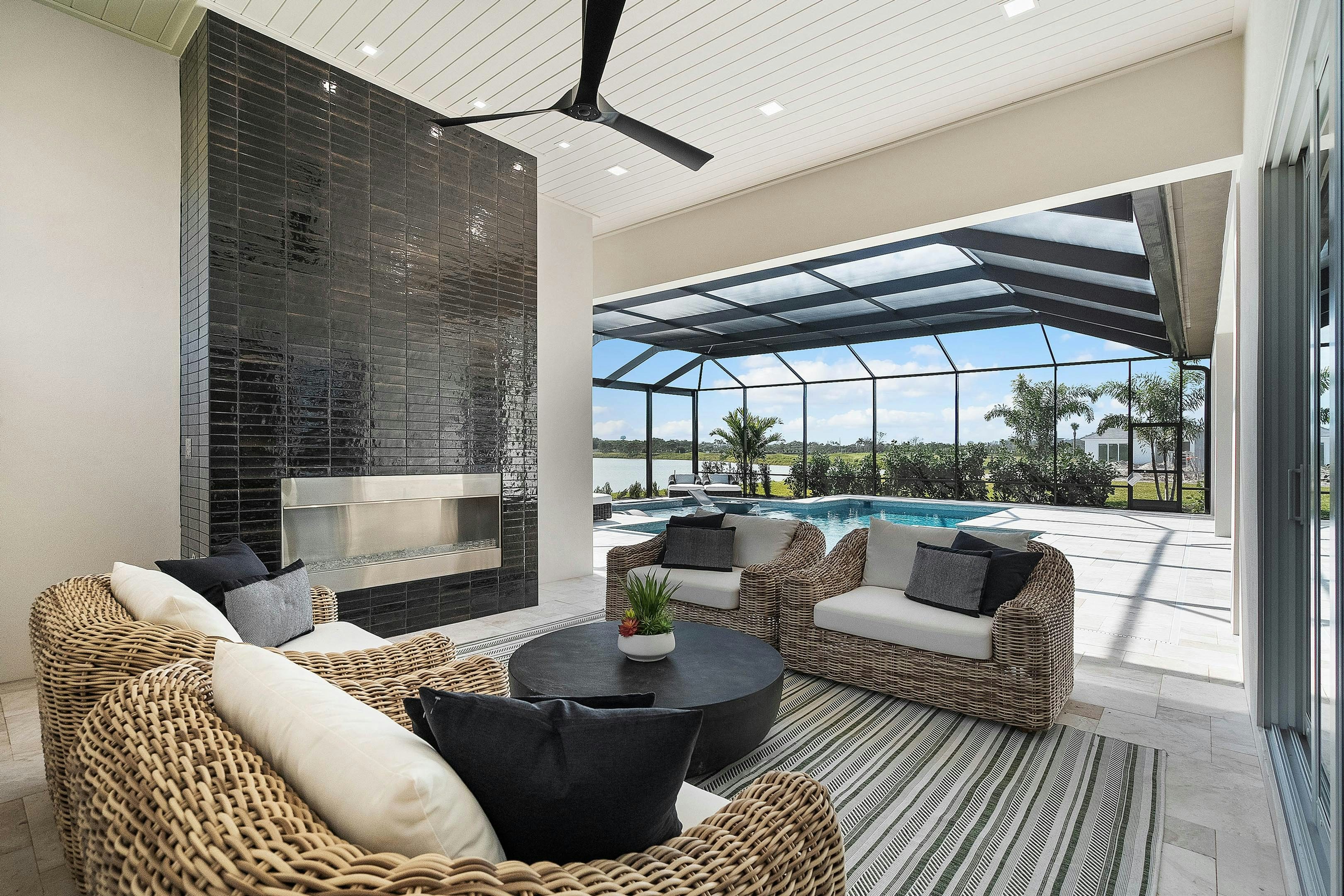 Seating to Pool View | Riviera Model