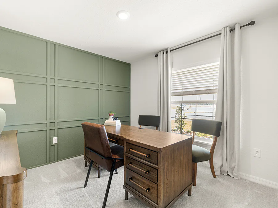 Secondary bedrooms can offer flexible uses, such as a home office space.