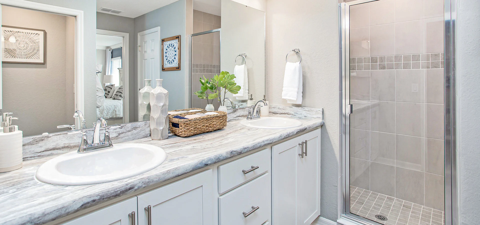 Large en-suite bathroom in a new home in Davenport, FL by Highland Homes