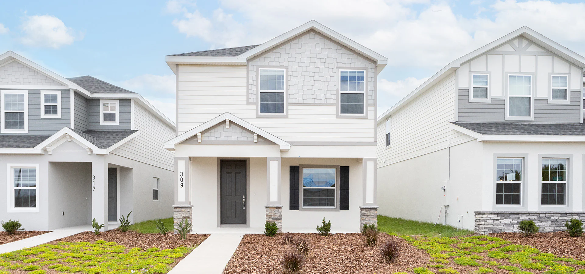 Bungalows in St. Cloud with alley access garages and large front porches for curb appeal