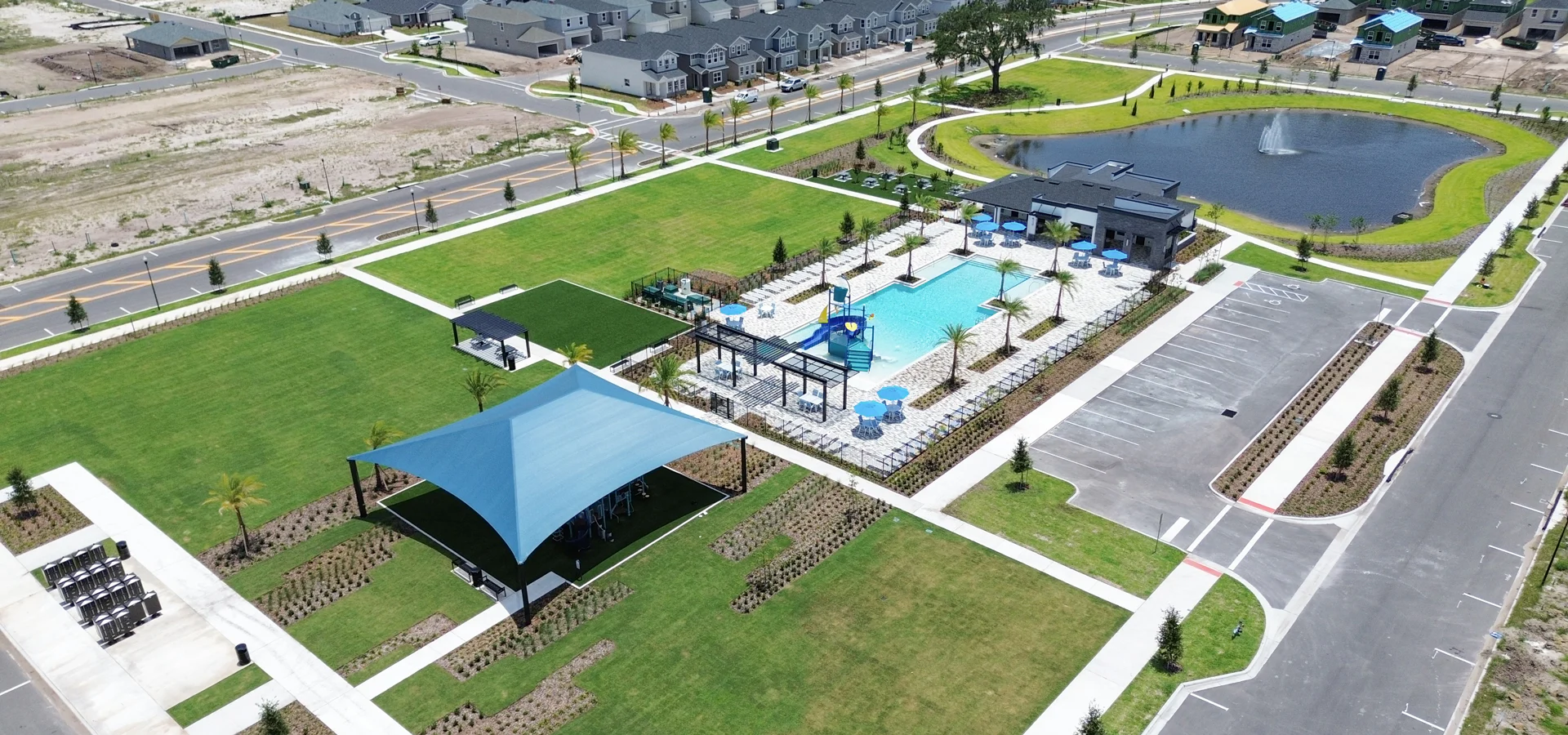 Aerial views of amenities at The Crossings in St, Cloud, Florida
